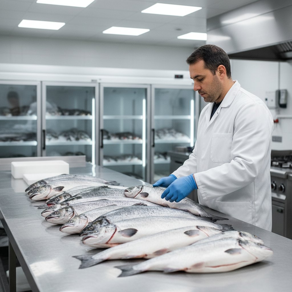 Fresh seafood selection at Rusene